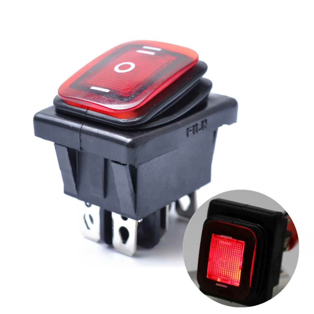 

Rocker Switch 6 Pins SILVER Terminal 12V Waterproof Dustproof Round On-Off-On Car Boat Joystick Switch Relay