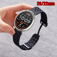 Magnetic Silicone Strap For Amazfit Active 2 20mm 22mm Watch Band For Amazfit Balance 2/Stratos 2 3/GTR 4 3 2/GTS 4 3 2/Bip 6 5