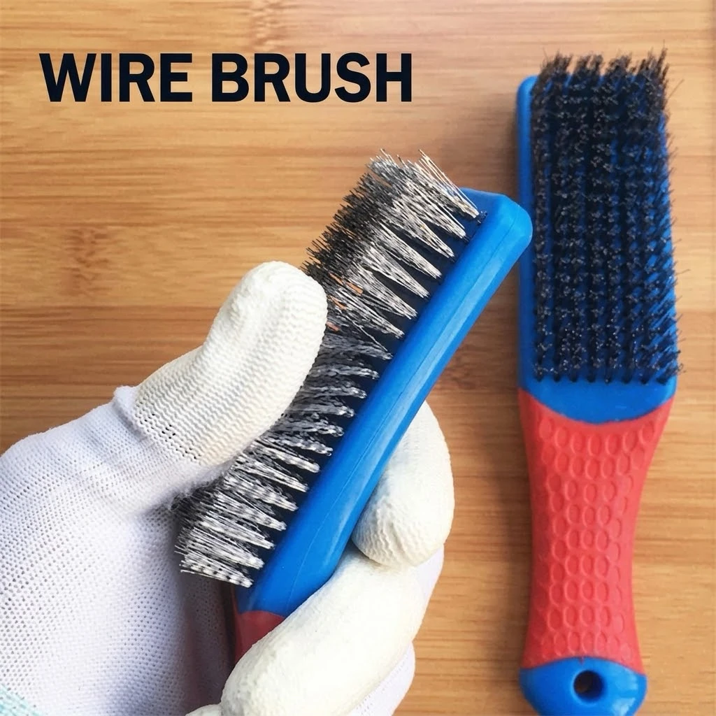 Heavy Duty Stainless Steel Wire Brush with Comfortable Plastic Handle - Perfect for Removing Rust, Welding Slag, Dirt, and Paint