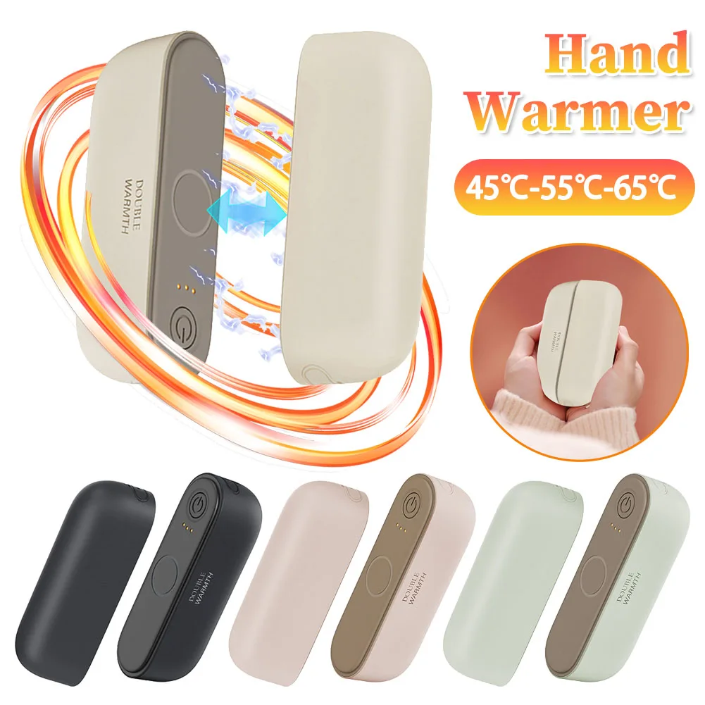 2 in 1 Magnetic Hand Warmer Electric Hand Warmer USB-C Rechargeable Mini Hand Warmer Heater 3 Temp Setting for Indoor Outdoor