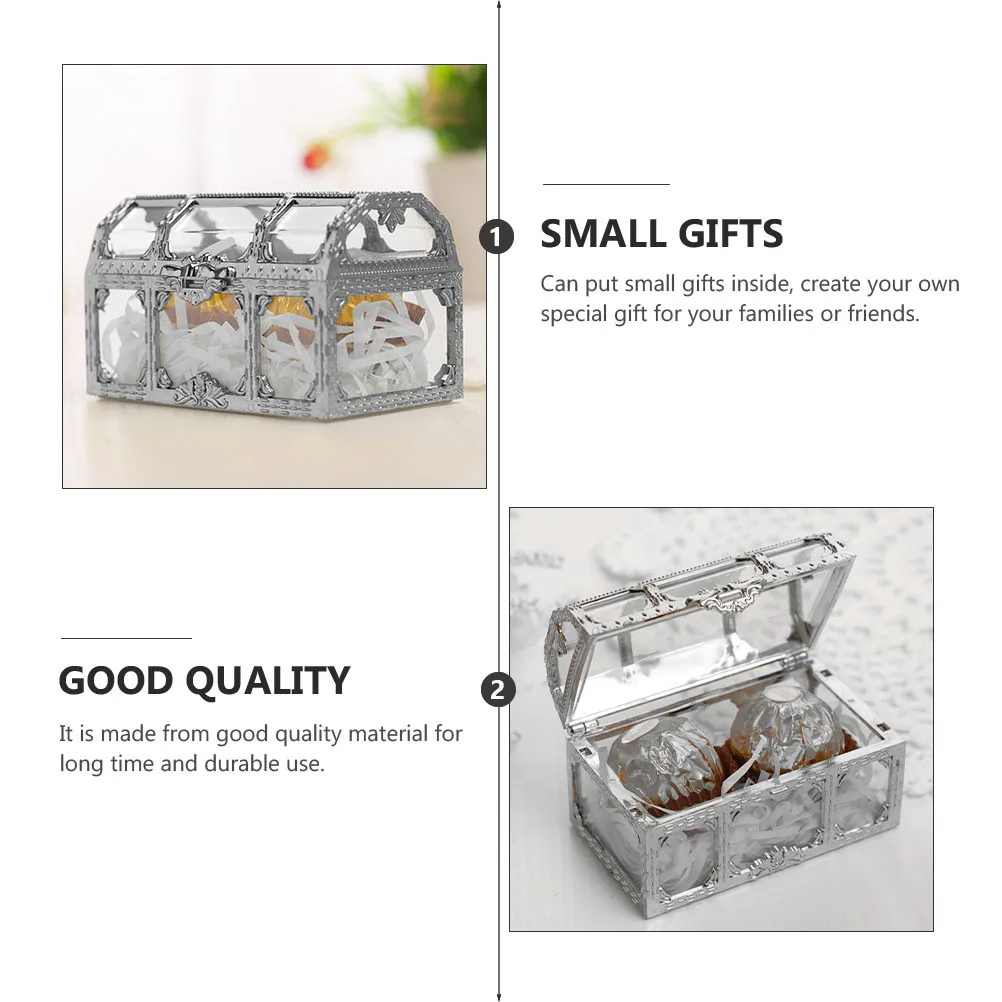 

2Pcs Mini Treasure Chest Gift Boxes for Banquet Party Birthday Festival Jewelry Present Storage Travel Foldable