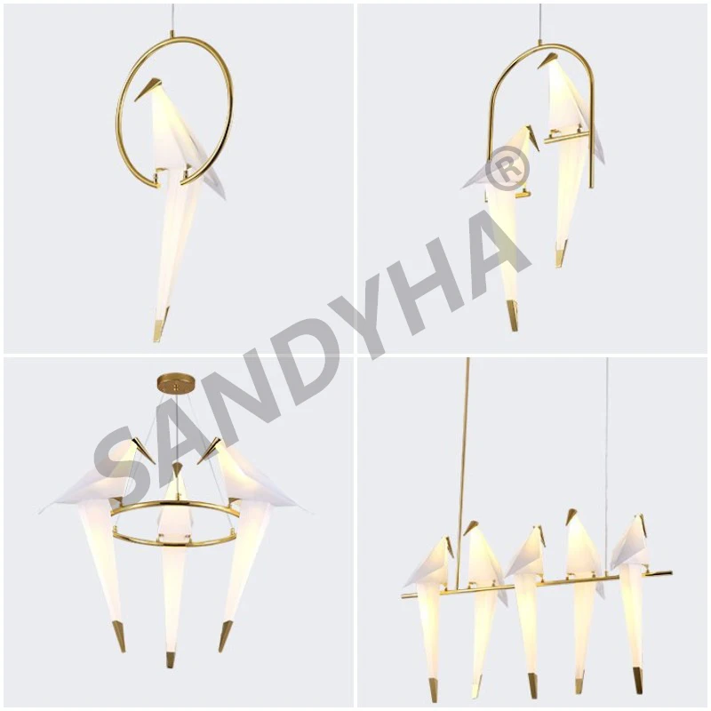 Imagem -05 - Sandyha-modern Bird Cage Chandelier Hanglamp para Quarto Sala de Jantar Restaurante Luzes Pingente Decoração de Casa Luminárias