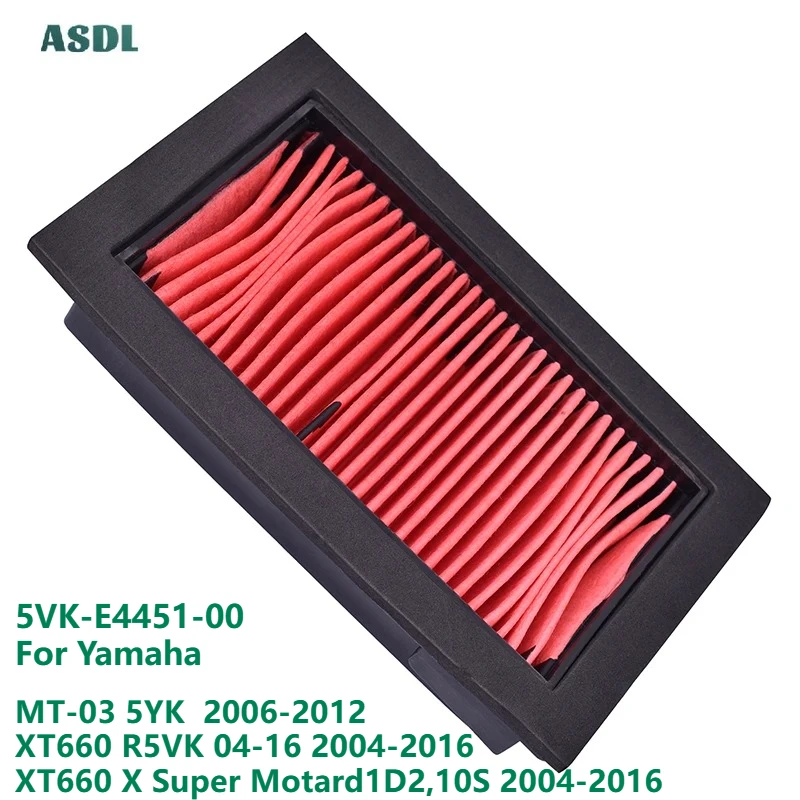 

4613 Motorcycle Air Filter Cleaner For YAMAHA XT660 R5VK XT 660 X Super Motard1D2 10S 2004-2016 MT-03 5YK 2006-2012 5VK-E4451-00