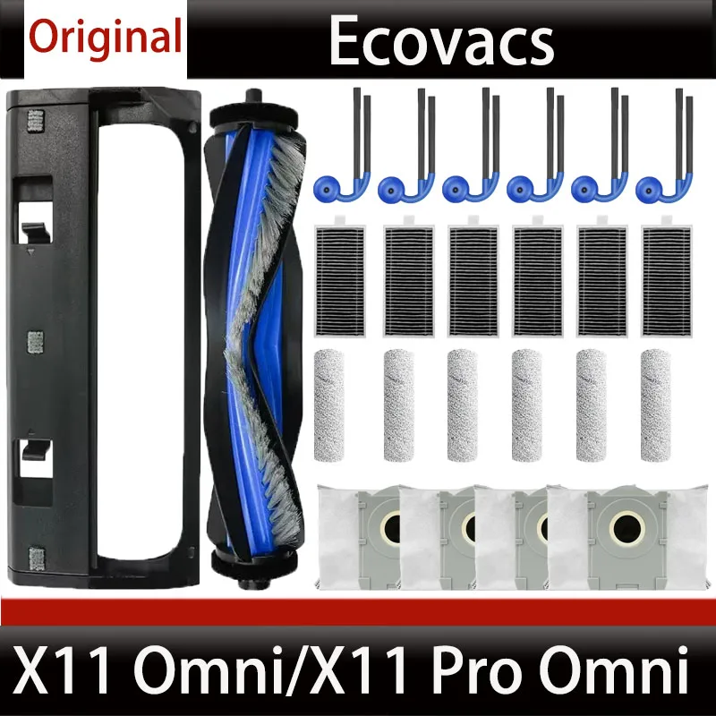 

Ecovacs X11 Pro Omni Vacuum Cleaner Accessories: X11 Omni Main Brush Cover, Dust Bag, Filter, Roller Consumables