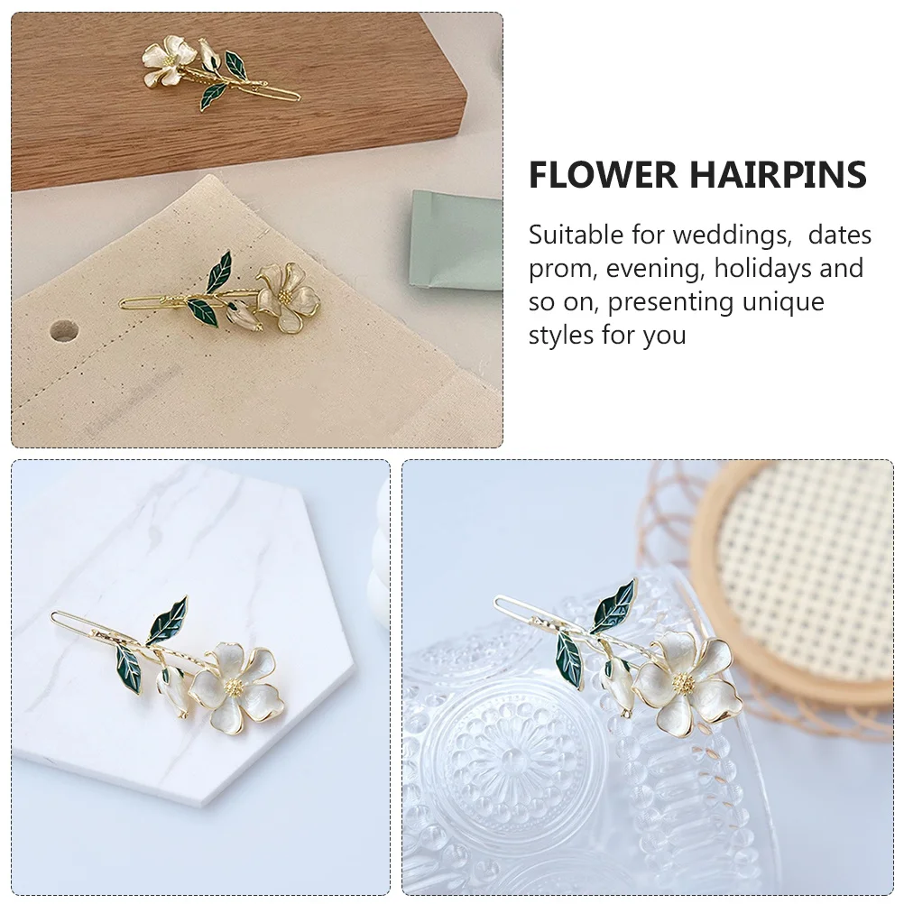 

4Pcs Exquisite Flower Hairpins Elegant for Women Party Wedding Gifts Hair Clips Hair Barrettes Flower Hairpins