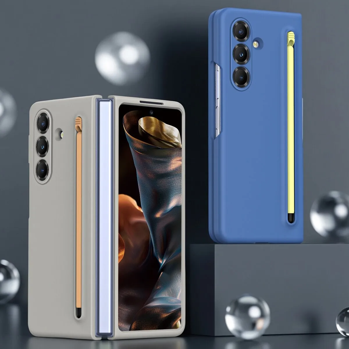 Skin-Friendly Matte Case For Samsung Galaxy Z Fold 8 Ultra 7 6 5 4 Cover With S-Pen Slot Screen Protector Anti-fingerprint