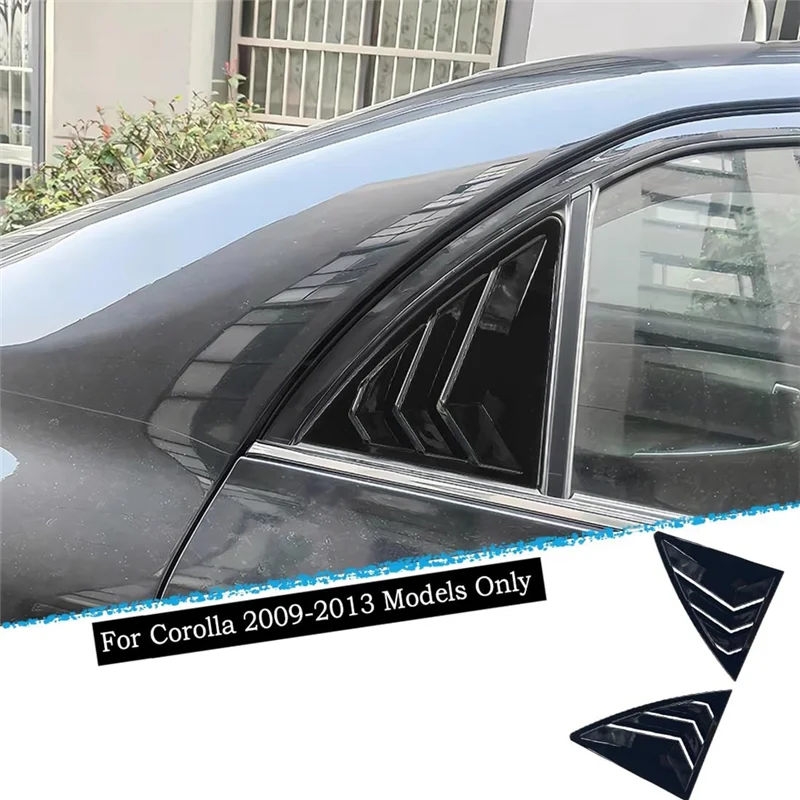 

A95E-For Toyota Corolla 2009-2013 Car Rear Louver Window Side Shutter Cover Trim Sticker Vent Scoop Accessories