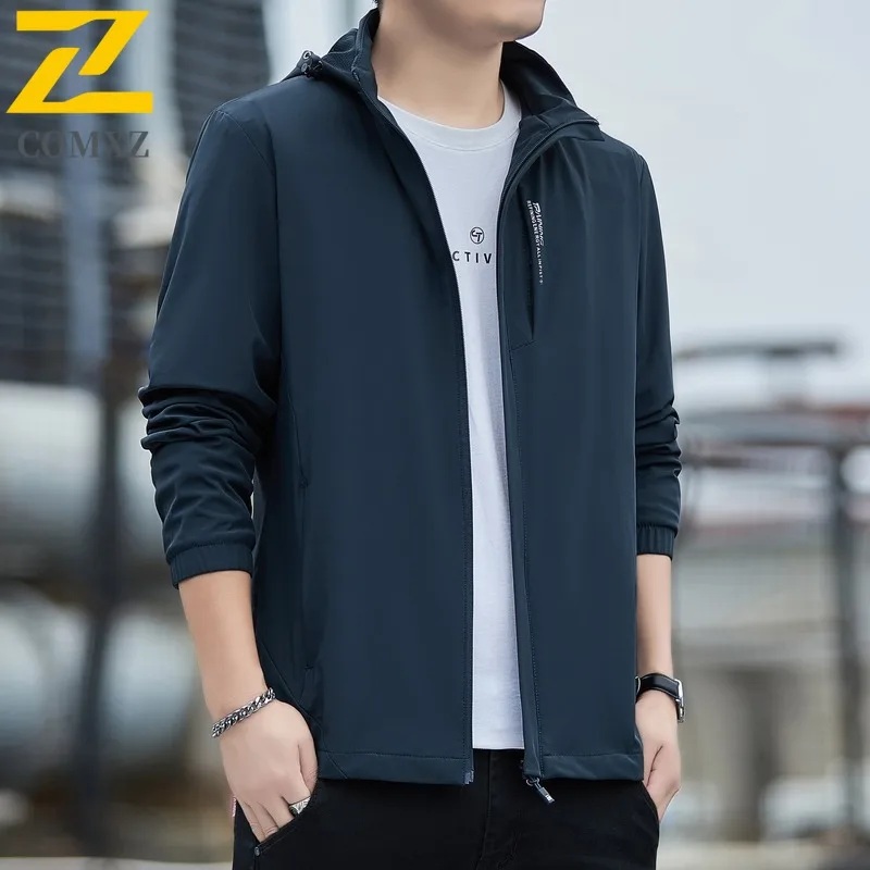 

COMXZ COMXZ Mens Vintage Jacket Korean Style Solid Color Waterproof Windproof Workwear Minimalist Streetwear Outdoor Casual Coat