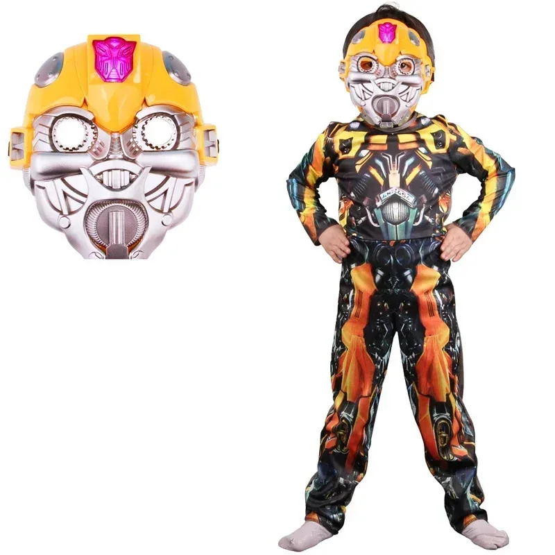 AA BCBNZ Cos Boy Optimus Prime Bumblebee Convoy Anime Cosplay Superhero Muscle Costume Children Mask Hornet Kids 2025 New