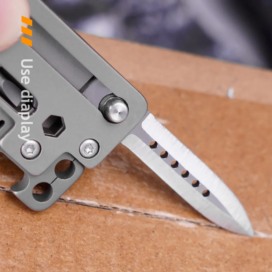 HWZBBEN J271 tasca pieghevole manico in titanio Mini escursionismo all'aperto lavorazione del legno sabbiatura autodifesa Multi strumento manuale Edc