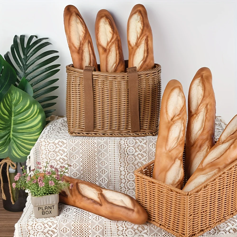 Gefälschte Baguette-Brot-Requisite, realistisches französisches Laib-Modell aus PU für die Heim- und Küchendekoration, Fotografie-Hintergrund, Party-Dekoration – Detail 1