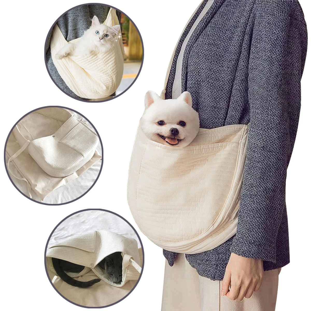 Pet Backpack Comfort Handmade Dog Bag Pet Kitten Carrier Outdoor Travel Breathable One Shoulder Crossbody Bag Supplies