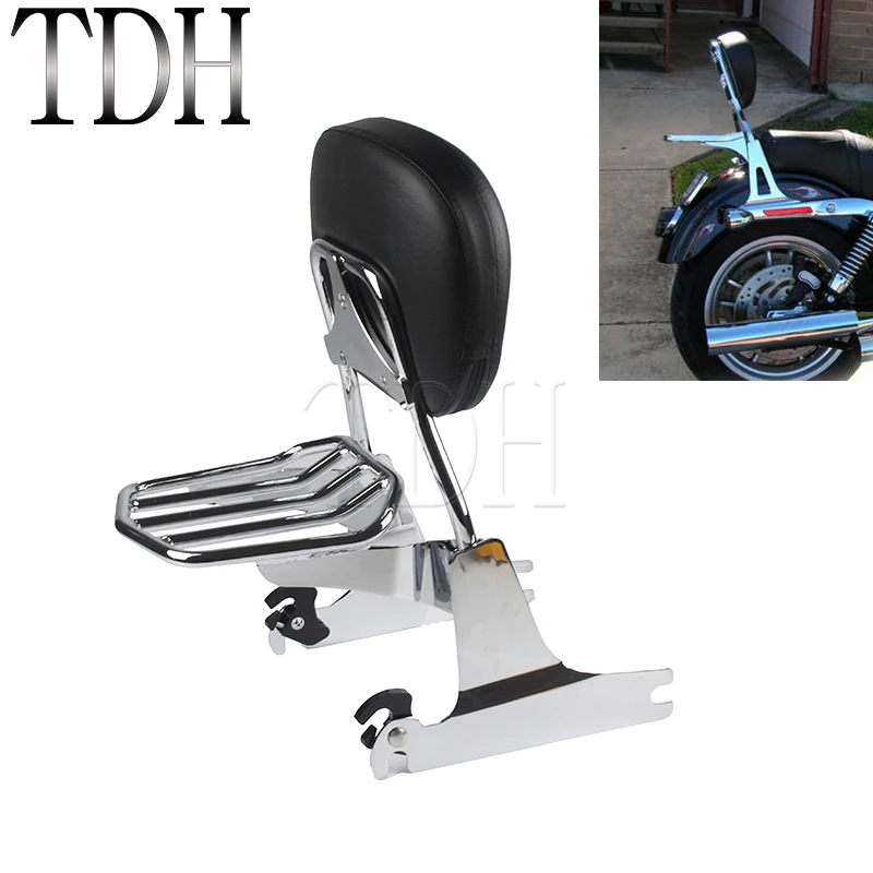 

Detachables Sissy Bar Passenger Backrest Luggege Rack Support For Harley Dyna Low Rider Street Bob FXDB Super Glide Switchback