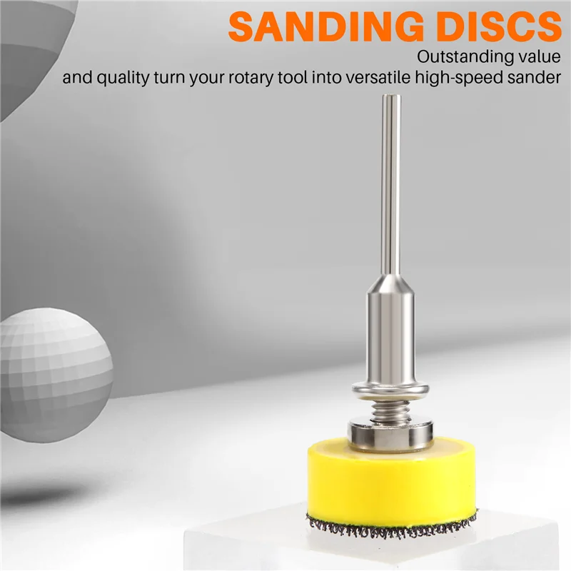 AC88-100Pcs 25Mm 1 Inch Sander Disc Sanding Disk 100-3000 Grit Paper With 1Inch Abrasive Polish Pad Plate + 1/8 Inch Shank For D