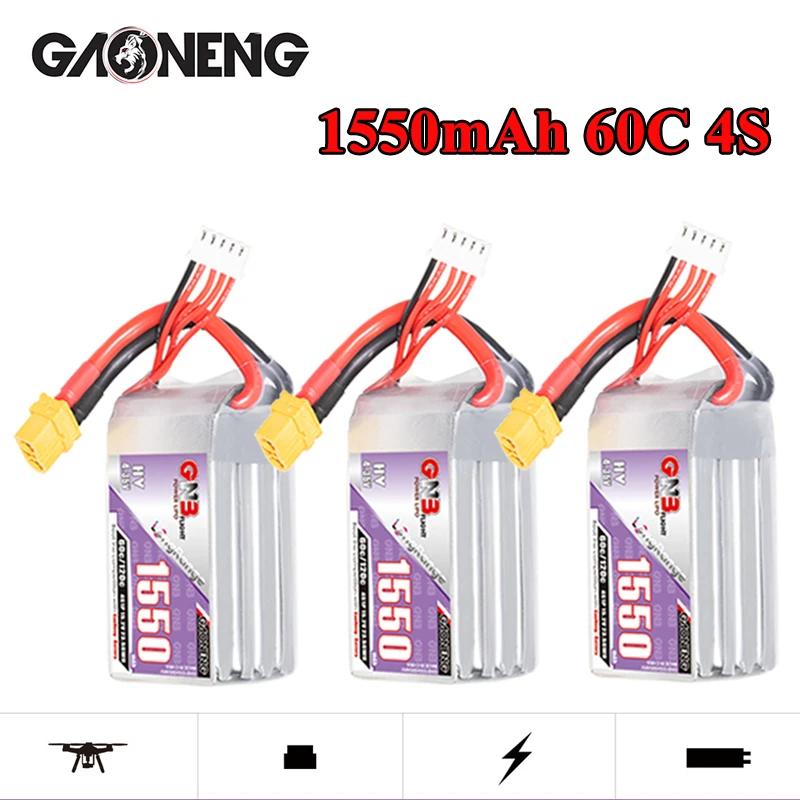 GNB 4S 15.2V 60C/120C Lipo Battery With XT60 Plug for RC Car Truck Buggy Aircraft FPV Drones RC Parts 15.2V Rechargeable Battery