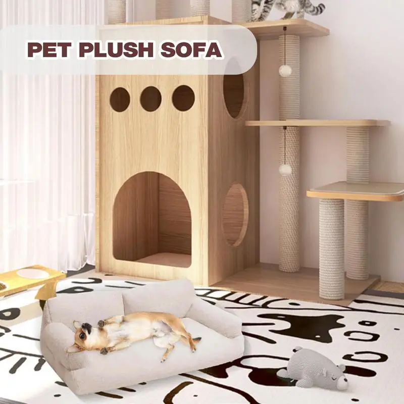 Pet Plush Sofa Home Sleeping Bed For Pet Bottom Zipper Design Pet Sleeping Tool For Cats Dogs And Other Small Animals