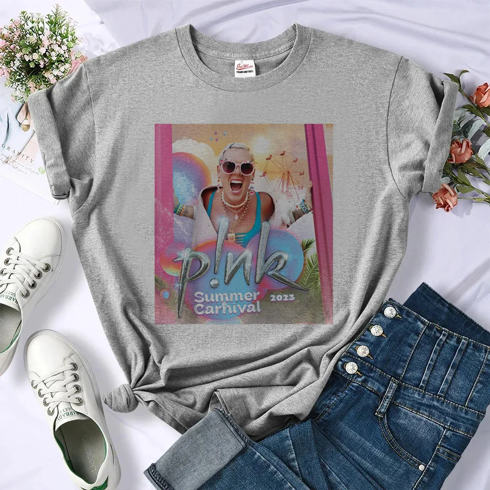 

Розовые комиксные Футболки p Nk, Японская уличная одежда для девушек