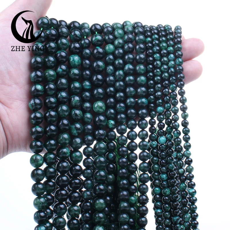 100% A+ Natural Emerald Gemstone Beads 6 8 10mm Round Loose Beads For Jewelry Making DIY Bracelet Accessories