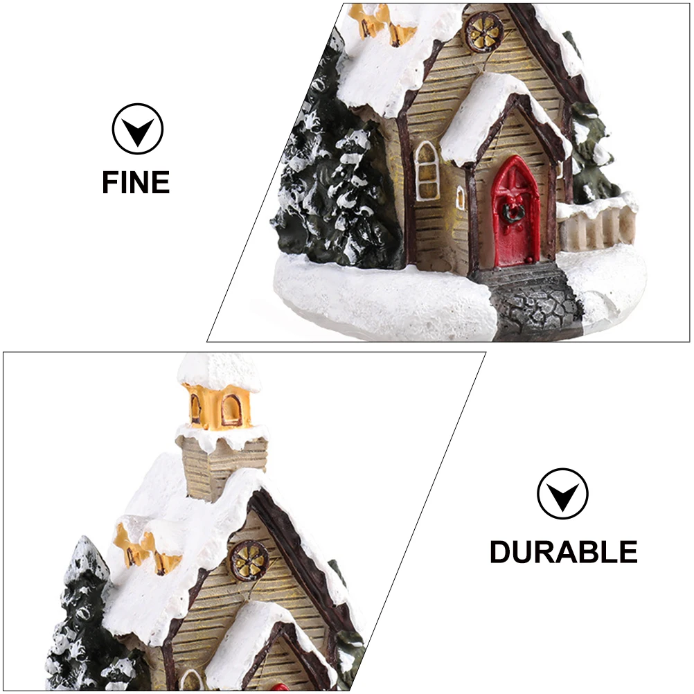 

4Pcs Xmas Luminous Decor Mini Resin Adorn for Living Room Bedroom Dining Room Desktop Holiday Party Prop