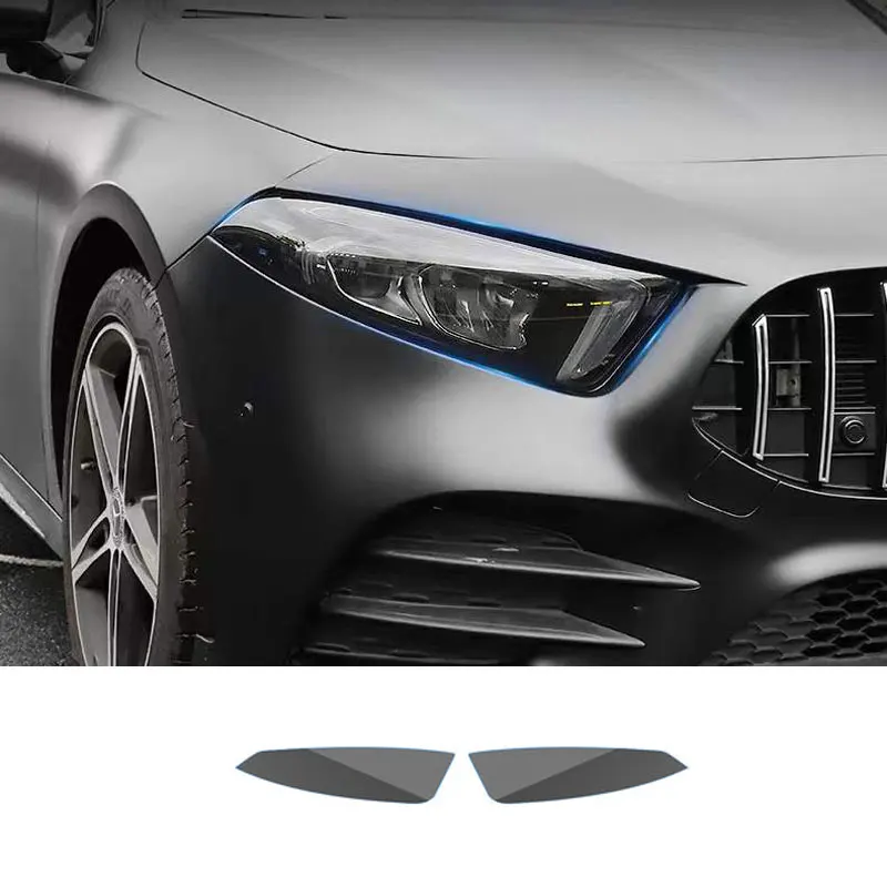 For Mercedes Benz A Class W177 V177 A180 A200 A220 A250 2019 2020+ Car Headlights TPU Transparent Smoked Black Protector Film