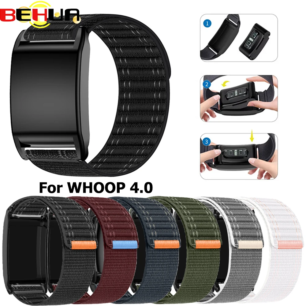 

BEHUA плетеная петля нейлоновый ремешок для WHOOP 4,0 умные часы ремешок браслет регулируемый браслет аксессуары