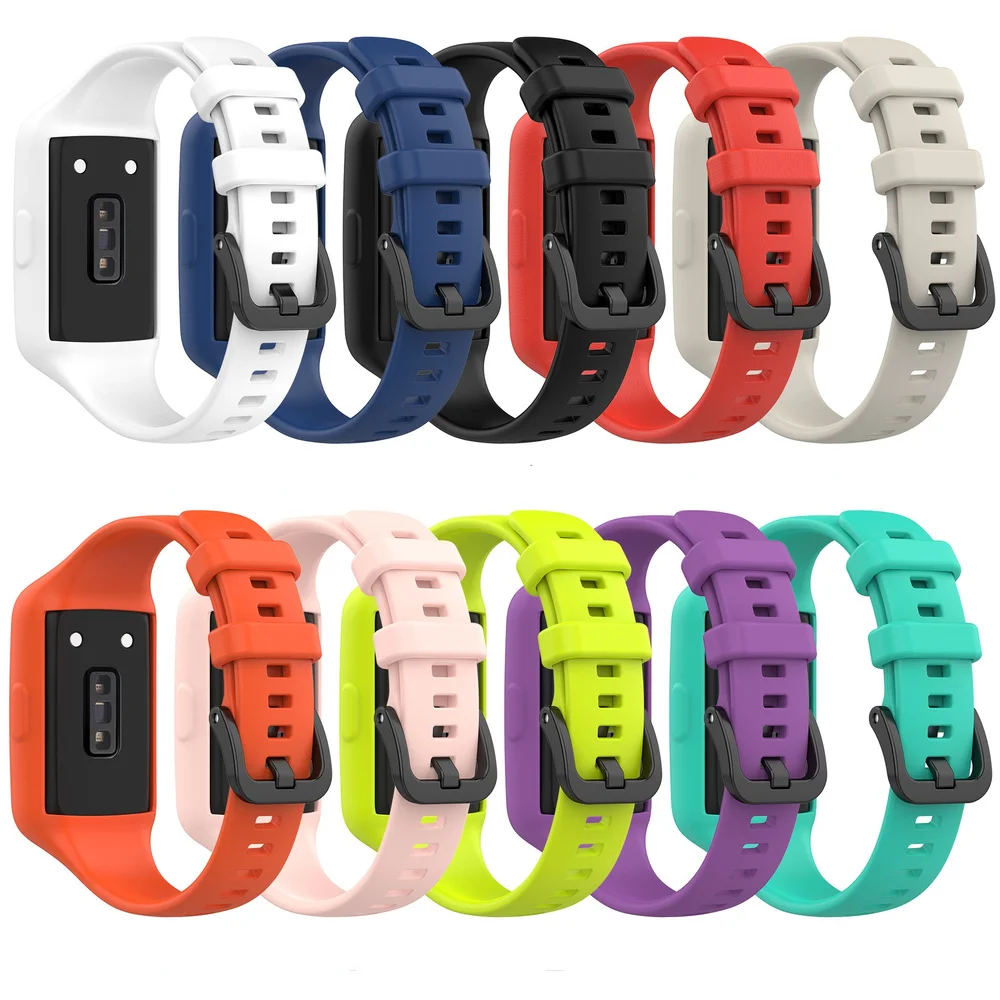 Silicone Sport Strap with Case for Huawei Band 6 Full-arround Cover Replacement Bracelet for Honor Band 6 for Huawei Band6 Strap