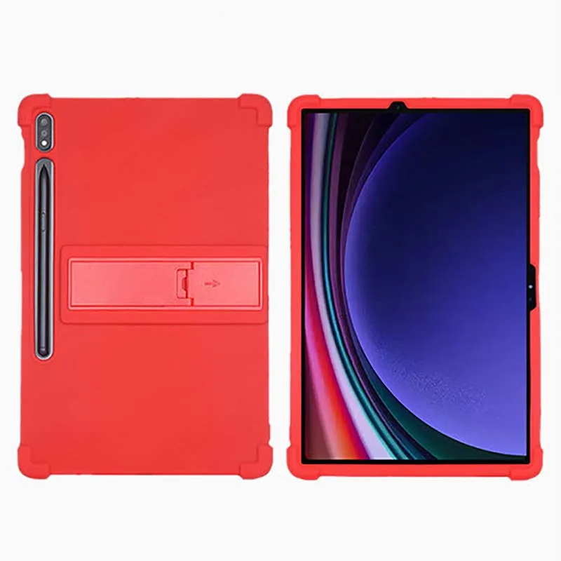 

Silicone Anti-fall Case For Samsung Galaxy Tab S10+ SM-X820 X826 X828 Shockproof Cover S7+ S8+ S9+ Stand Holder Tablet Case