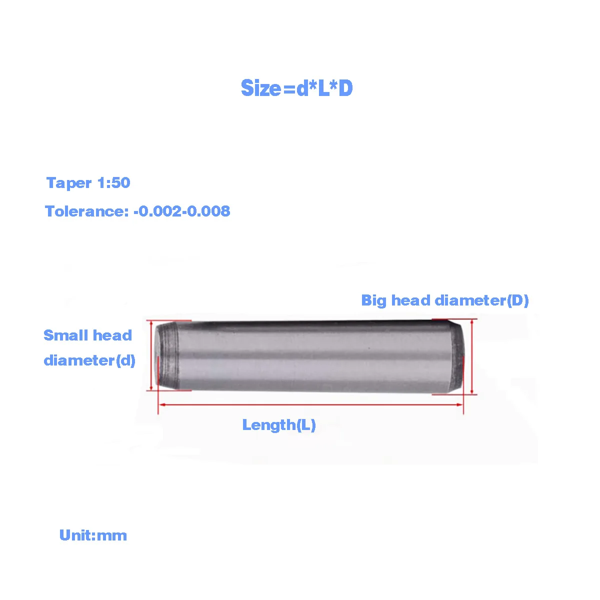 

45 # Steel Cone Pin/Hardened Quenching Positioning Pin M3M4M5M6M8M10M12M16M20