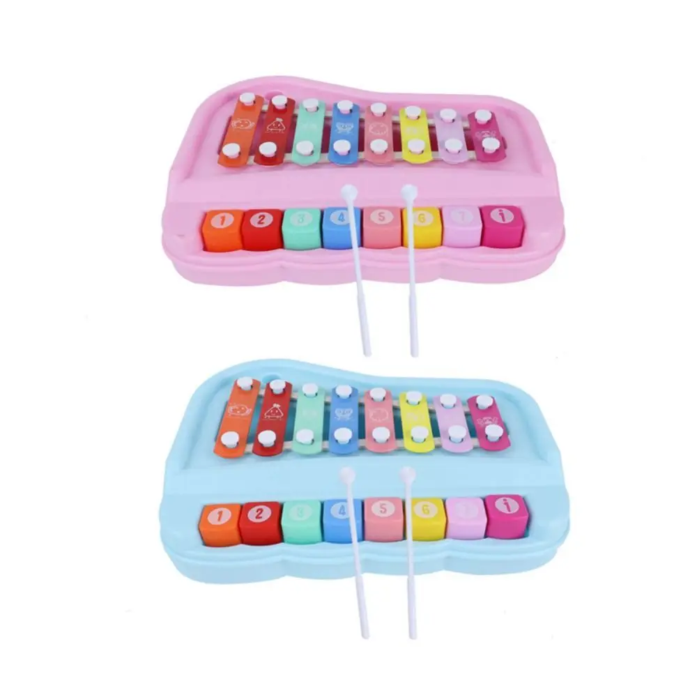 ของเล่นพลาสติก 8 โน้ต ไซโลโฟน เปียโน เครื่องดนตรี ของเล่นเสริมพัฒนาการแบบมอนเตสซอรี่ 2 in 1 ตีด้วยมือ