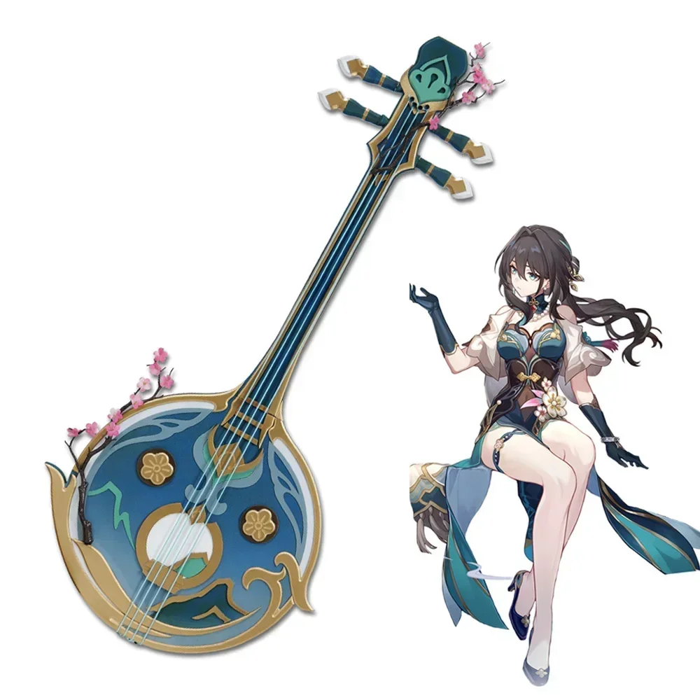 Honkai Star Rail Ruan Mei Pipa Musical Instruments Prop Weapon Cosplay Costume Wig Acessories