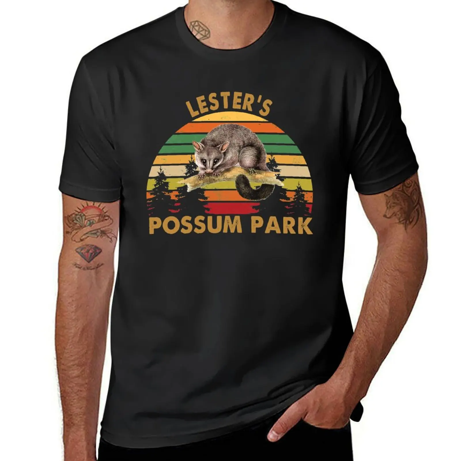 

Lester's Possum Park T-Shirt vintage clothes Blouse quick-drying Men's cotton t-shirt