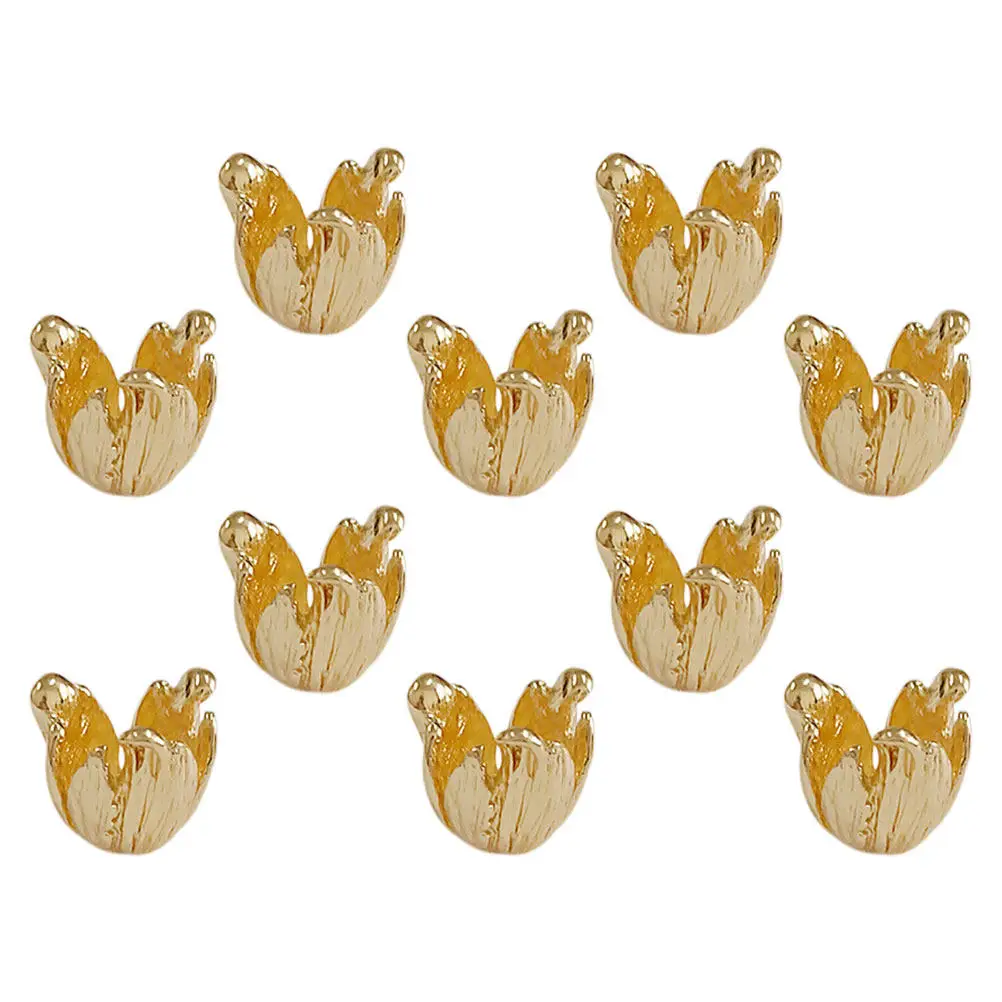 

10 шт. металлических шармов из сплава с цветочным дизайном, полые цветочные элементы для изготовления ожерелий, браслетов, серег, брелоков, фурнитура для рукоделия