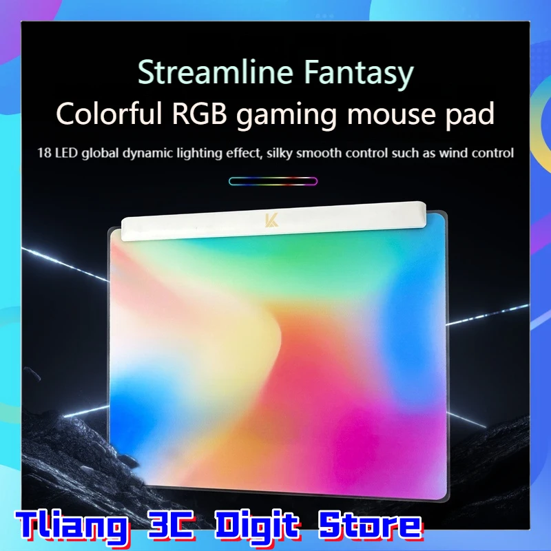 

Colorful RGB luminous glass mouse pad micro-etched frosted gaming game office general non-photovoltaic customized mouse pad