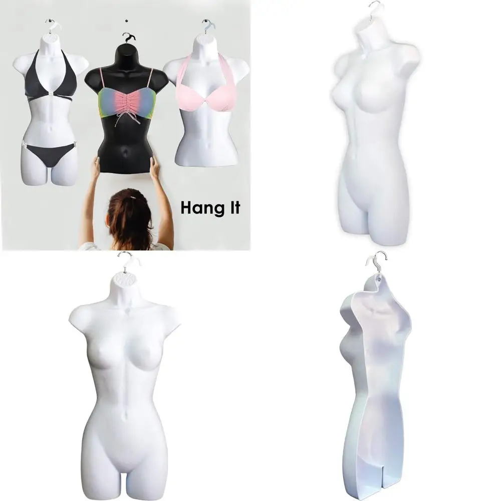 

Stackable Female Mannequin Set, Hip to Hollow Back, White, S-M Size, for T-Shirt Displays and Countertop Presentations