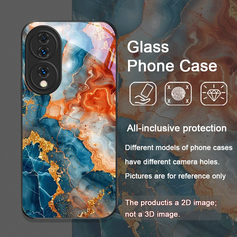 芸術的な大理石模様の強化ガラス製スマホケース Huawei Nova 13 Pro 12 11SE 10 P60 P50 P40 Lite Mate 40 50 5G対応