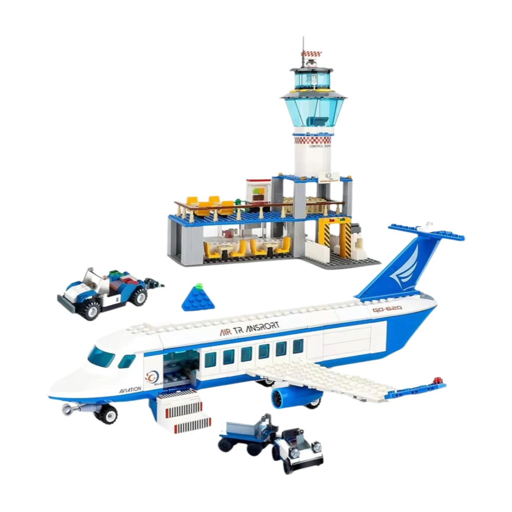 

City Series Passenger Aircraft Model Airport Kidsren's Educational Assembly Chinese Building Block Toys Birthday Gifts