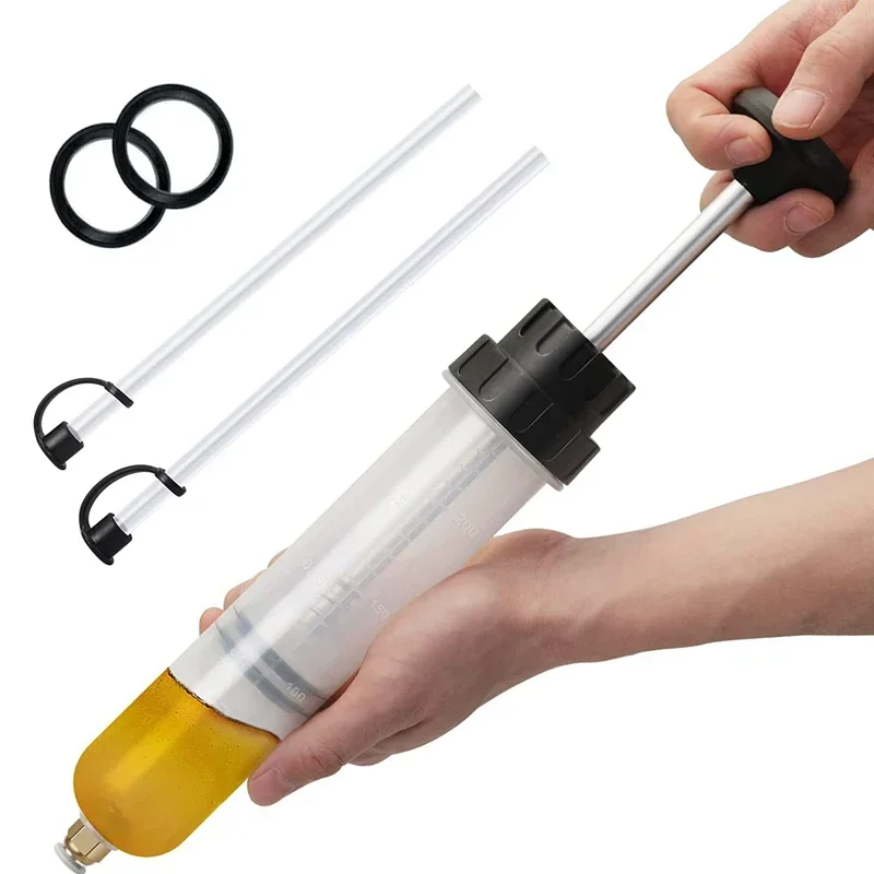 Car Brake Fluid Oil Extractor Auto Oil Change Syringe with Hose Manual Fuel Suction & Filler Fluid Oil Change Evacuator Pump