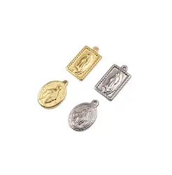 5pcs 12*18mm Wholesale Stainless Steel High Quality Jesus Charms Pendant DIY Necklace Earrings Bracelets Unfading 2 Colors