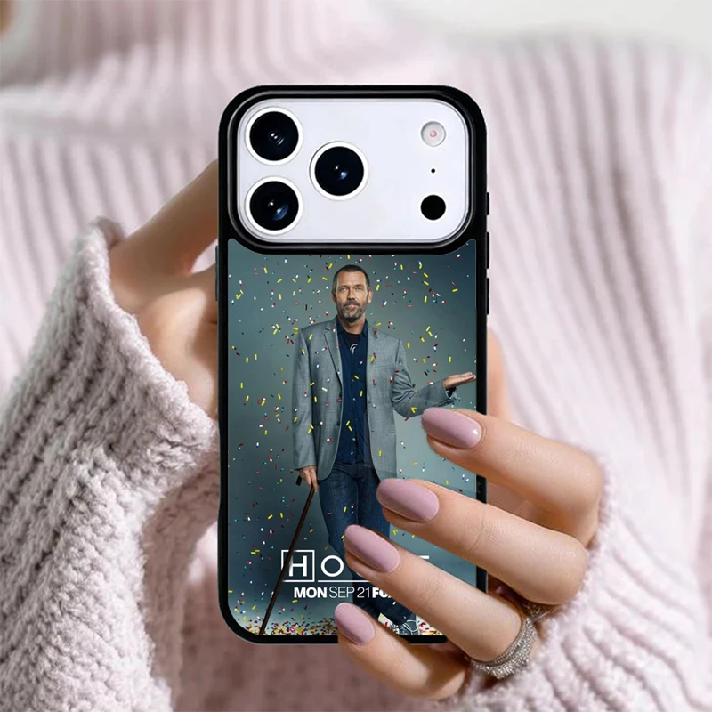 Funda Protectora para Teléfono con Diseño de Dr. House Hugh Laurie, Compatible con iPhone 17, 16 Pro Max, 15, 14 Pro, 11, 12, 13, XR, XS, 6, 7, 8 Plus, Resistente a Impactos