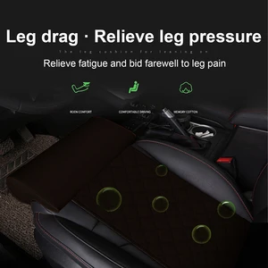 Car Seat Extender Pillow Leather, Leg Support Pillow, Memory Foam Knee Pad, Long Distance Driving, Office Home, Driver Protector Mat 10 Main Extender Sales Seat Car - №10