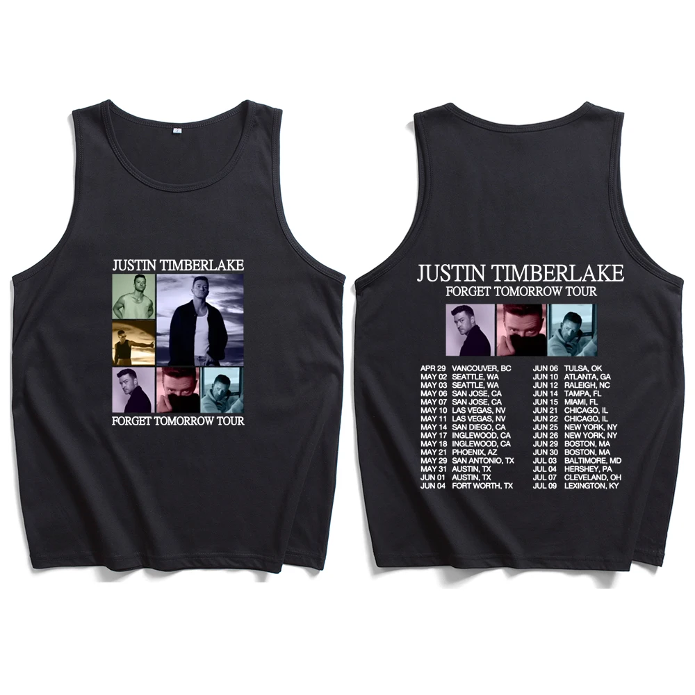 Justin Timberlake Forget Tomorrow Tour 2024 Tank Tops Vest T-Shirt Unisex T-shirt Sleeveless Summer Casual Regular Printing