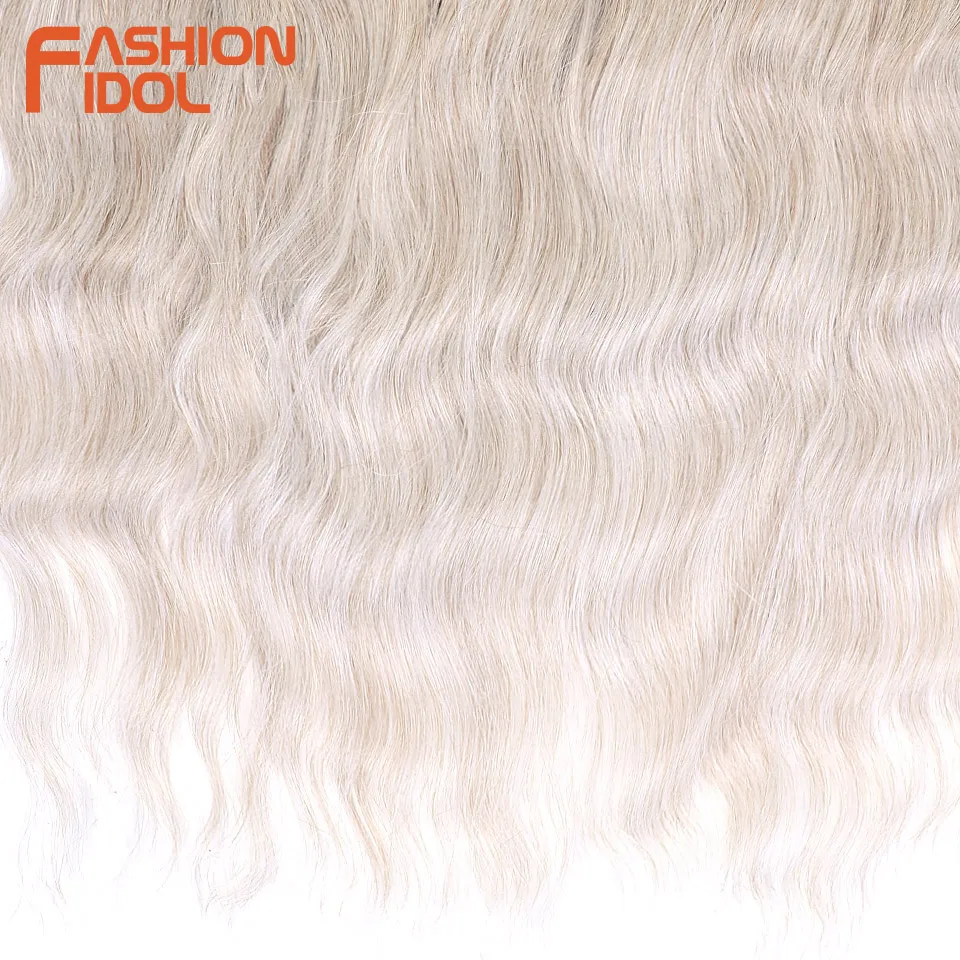 ファッションアイドルレナヘア合成ディープウェーブ編みヘアエクステンション 24 インチウォーターウェーブヘアかぎ針編み三つ編みヘアオンブルブロンドヘア