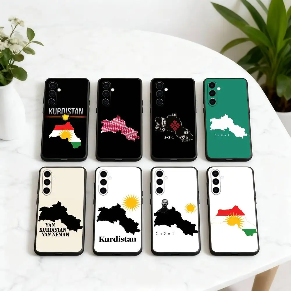 

K-Kurdistane Map art Phone Case Black Silicone Soft For Samsung Galaxy A73,A72,A71,A70,A53,A52,A51