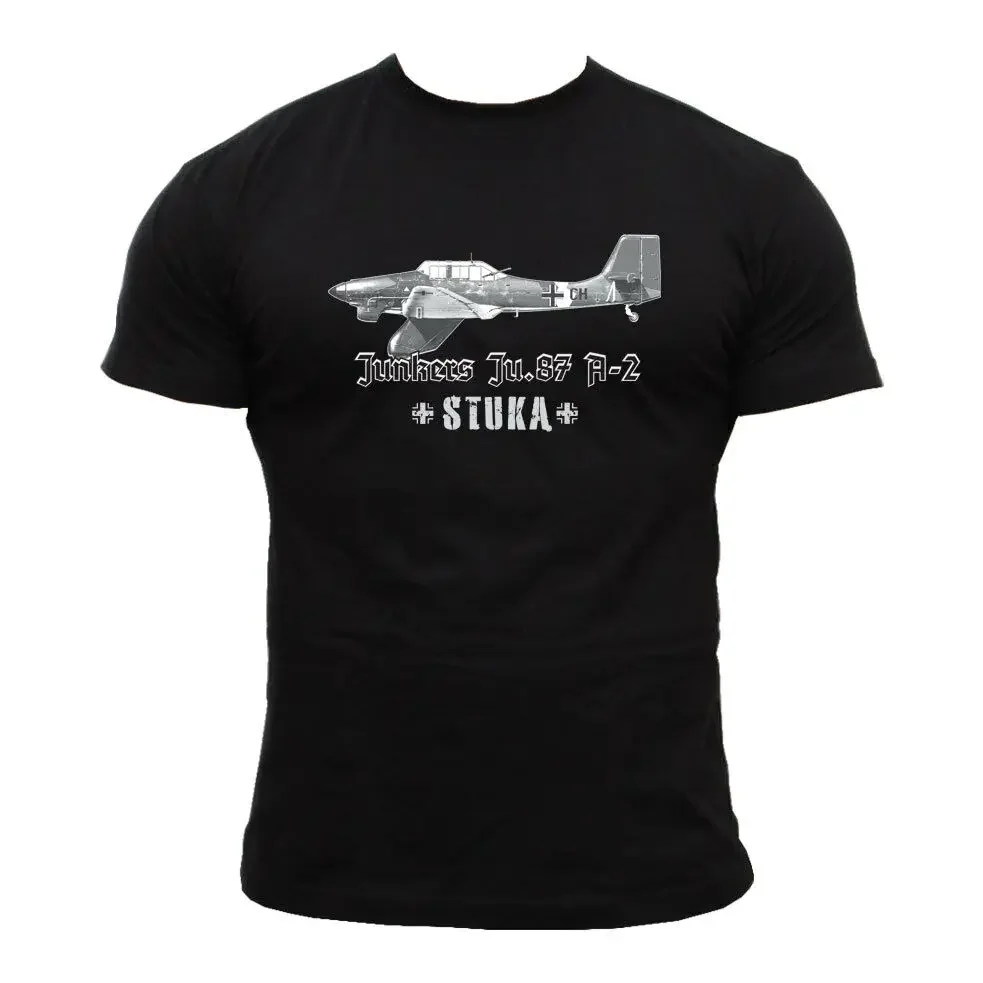 WWII German Ju-87 Stuka Dive Bomber T-Shirt 100% Cotton O-Neck Summer Short Sleeve Casual Mens T-shirt Size S-3XL