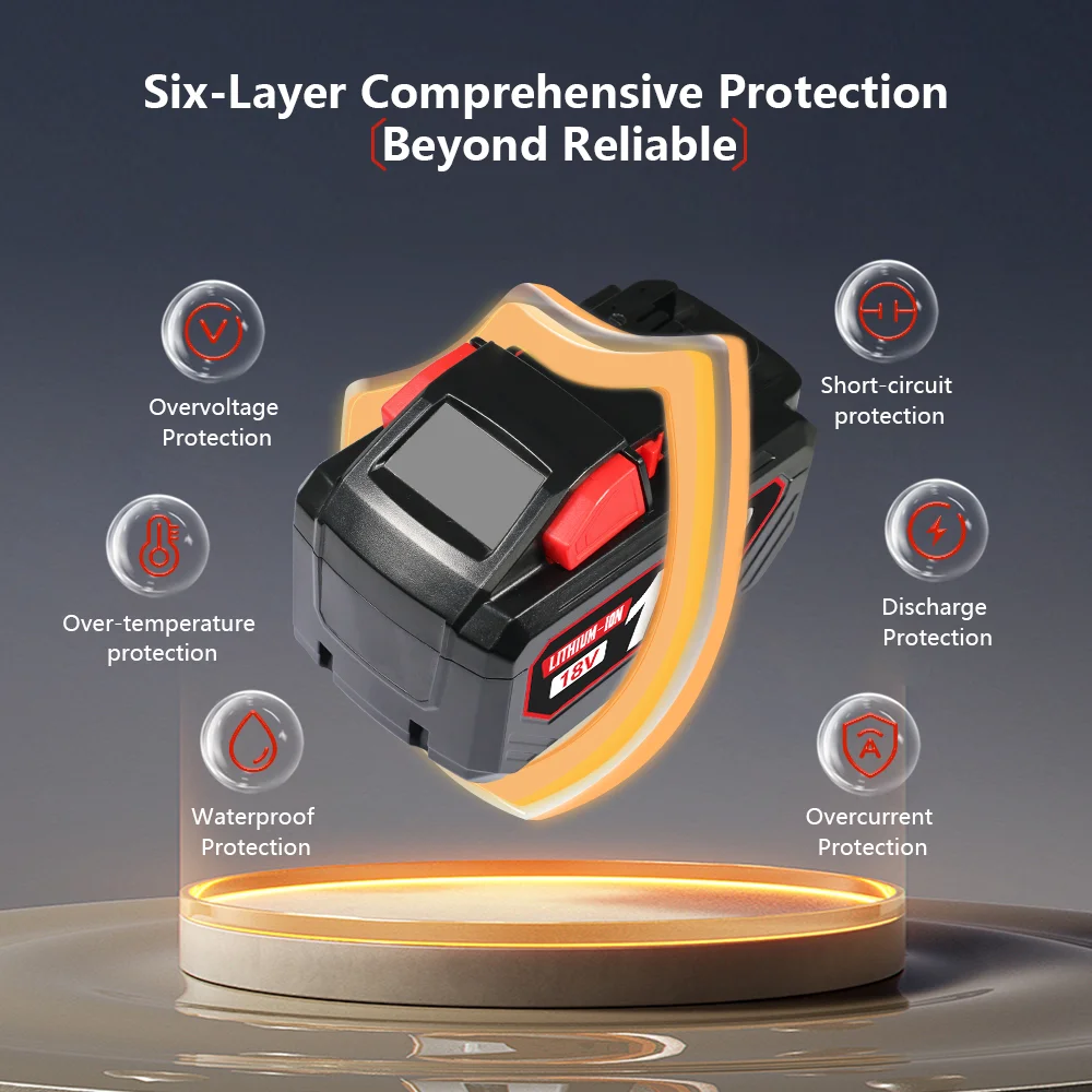 Pro Milwaukee M18 Battery Power Tool Náhradní dobíjecí lithium-iontová baterie pro Milwaukee 18V 9-15Ah 48-11-2460 21700 - náhled 4