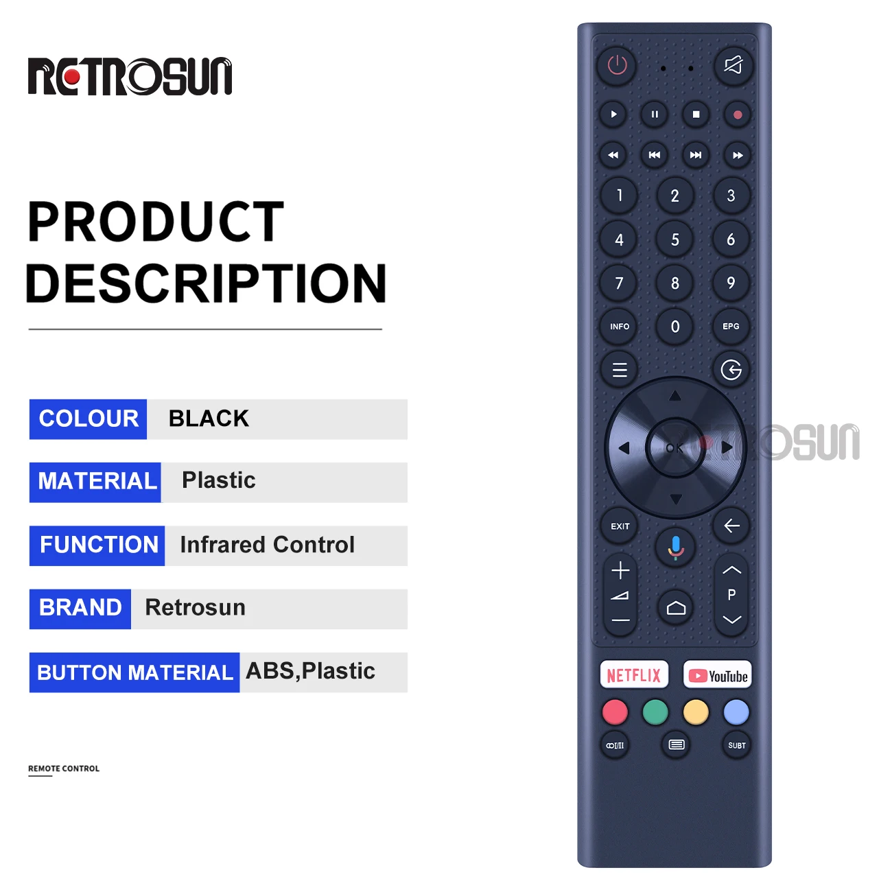 New for JVC TV Smart tech hr46a stt001 RM-C3414 30604611CXHUN004 NO vocie Remote Control