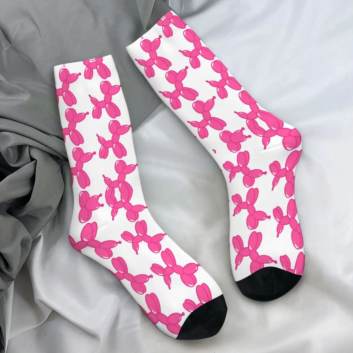 

Pink Balloon Dog Socks Lovely Harajuku Stockings Spring Non Slip Adults Men Socks High Quality Graphic Cycling Socks
