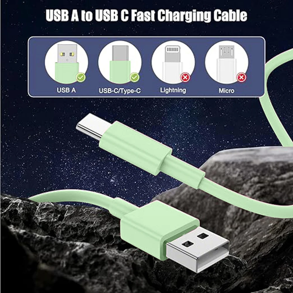 USB A إلى نوع C كابل متعدد الألوان كابل بيانات شحن سريع لهواوي سامسونج Xiaomi أندرويد Typec خط بيانات الهاتف المحمول 1M2M3M #3