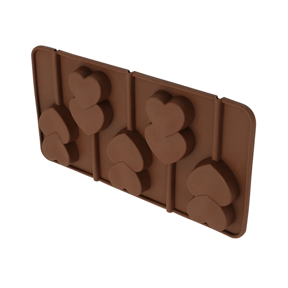 2Pcs Heart Shape Silicone Baking Mold DIY Chocolate Candy Lollipop Cake Mold Tray Dishwasher Microwave Oven Freezer Safe