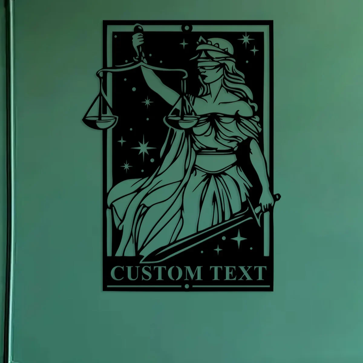 Custom Lady Justice Metal Wall Art, Lady Justice Sign, Scale of Justice Wall Art, Personalized Lawyer Gift, Lawyer Office Decor